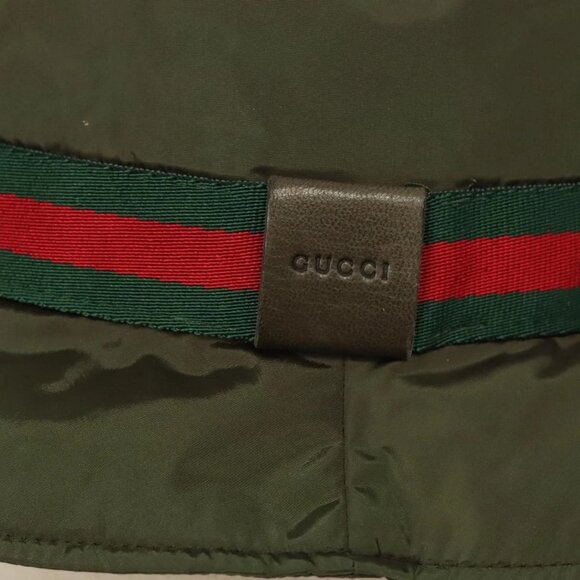 GUCCI Hat Nylon M Khaki Auth th6202 main image 5